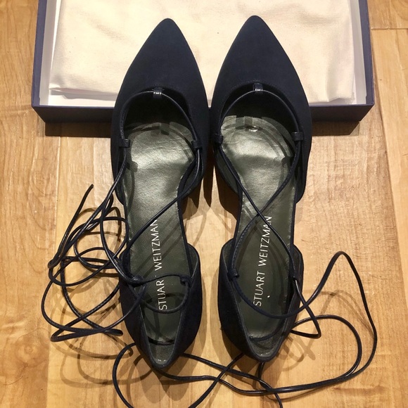 NEW Stuart Weitzman Lace-up flats - Picture 2 of 9